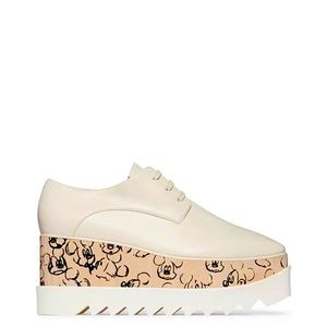 Stella McCartney x Disney Mickey Elyse plataform wedge light ivory